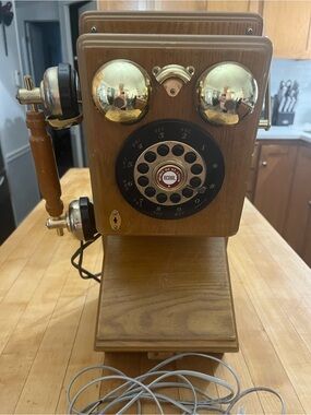 Vintage country store 1927 spirit of St. Louis replica wooden wall telephone